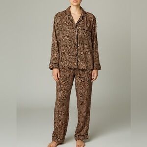 40 Winks Orange Black Pajamas Sz M Pumpkin Halloween Witchy‎ Fall Cheetah Goth